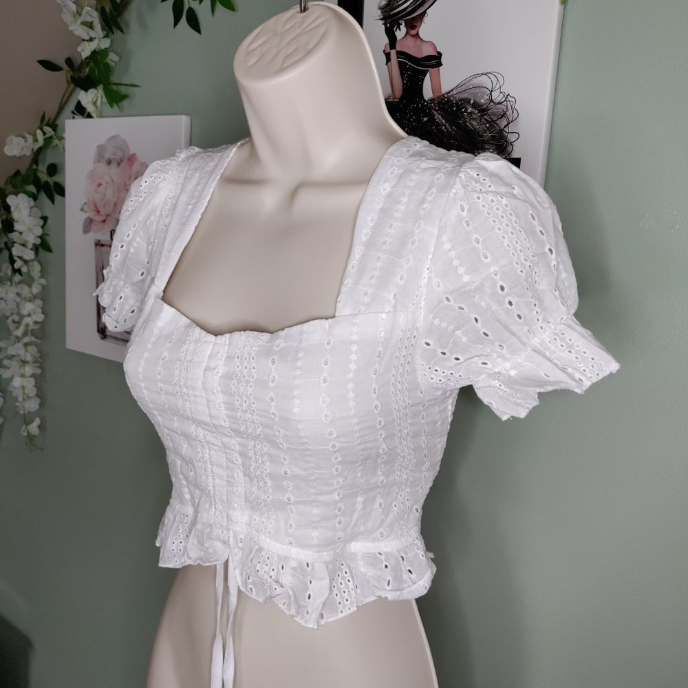 White Crop Top - Picture 4 of 7